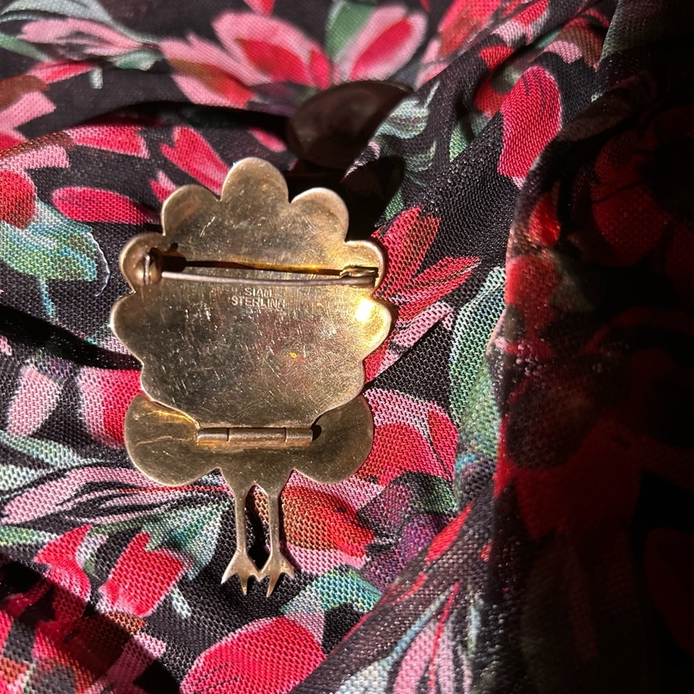 One of a kind Vintage S925 peacock brooch - Picture 8 of 8